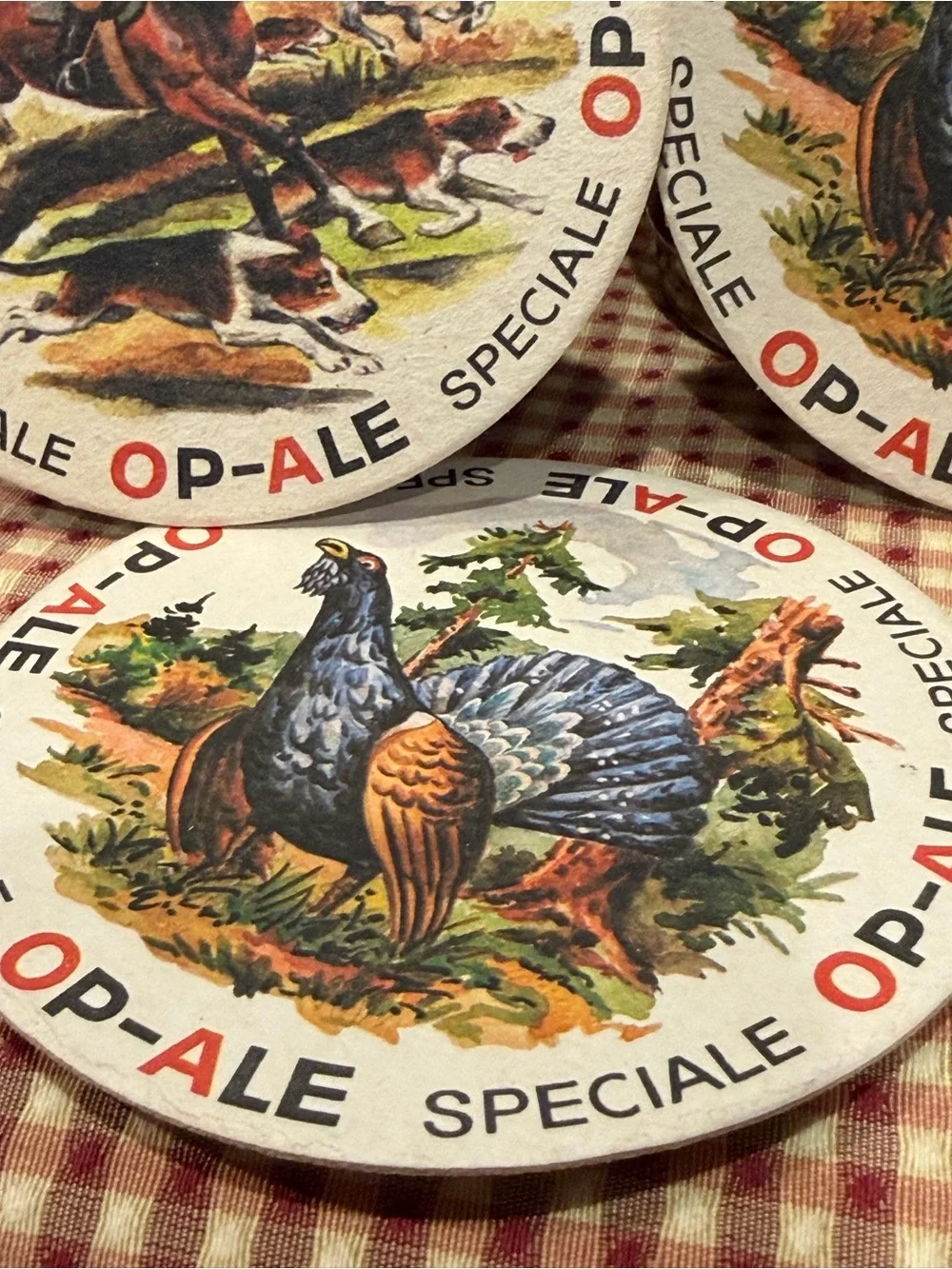Vtg Belgian Op-Ale Speciale Beer Coasters Set 3